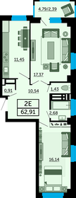 64 м², 2-комнатная квартира 10 500 000 ₽ - изображение 40