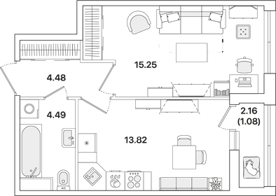38,9 м², 1-комнатная квартира 5 150 000 ₽ - изображение 34