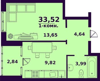 33,8 м², 1-комнатная квартира 3 172 500 ₽ - изображение 27