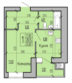 31,1 м², 1-комнатная квартира 2 549 040 ₽ - изображение 30