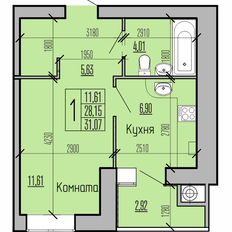 Квартира 31,1 м², 1-комнатная - изображение 2