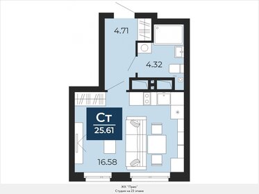 25 м², квартира-студия 4 600 000 ₽ - изображение 35