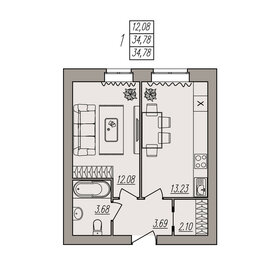 37,7 м², 1-комнатная квартира 4 904 900 ₽ - изображение 34
