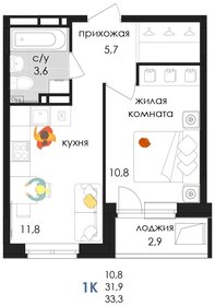 33,2 м², 1-комнатная квартира 4 808 522 ₽ - изображение 50