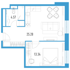 43 м², 1-комнатные апартаменты 9 792 600 ₽ - изображение 14