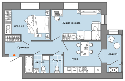 54 м², 2-комнатная квартира 5 507 681 ₽ - изображение 8