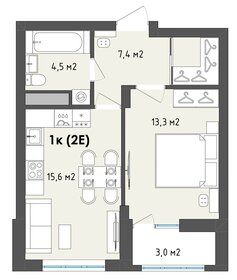 42,4 м², 1-комнатная квартира 5 235 976 ₽ - изображение 21