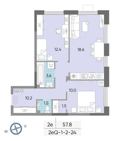 58 м², 2-комнатная квартира 13 950 000 ₽ - изображение 64