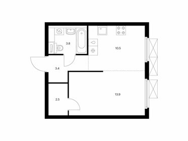 Квартира 34,1 м², 1-комнатная - изображение 1