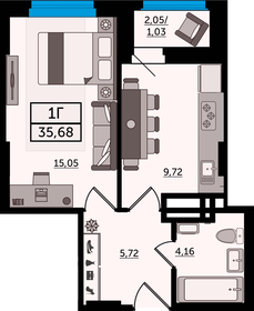 35 м², 1-комнатная квартира 3 750 000 ₽ - изображение 114