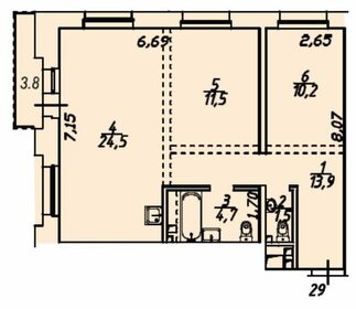 70,7 м², 3-комнатная квартира 9 473 800 ₽ - изображение 21