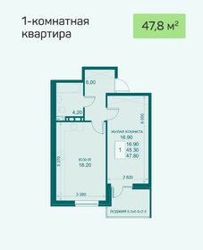 47,8 м², 1-комнатная квартира 6 692 000 ₽ - изображение 14