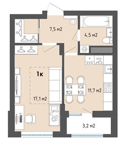 Квартира 42,4 м², 1-комнатная - изображение 1