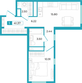 41,4 м², 1-комнатная квартира 5 200 000 ₽ - изображение 27