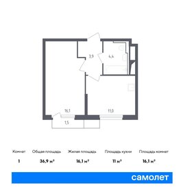 Квартира 36,9 м², 1-комнатные - изображение 1