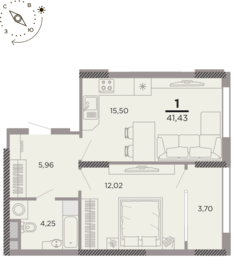 36,8 м², 1-комнатная квартира 4 736 560 ₽ - изображение 39