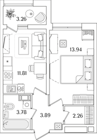 39,7 м², 1-комнатная квартира 10 400 000 ₽ - изображение 80