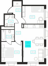 59,5 м², 3-комнатная квартира 5 350 000 ₽ - изображение 98