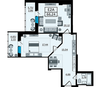 63,1 м², 2-комнатная квартира 18 990 000 ₽ - изображение 59