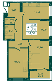 91,3 м², 3-комнатная квартира 13 147 200 ₽ - изображение 9