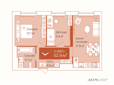 52,7 м², 2-комнатная квартира 9 350 000 ₽ - изображение 43