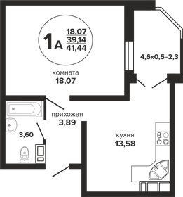 Квартира 41,4 м², 1-комнатная - изображение 1