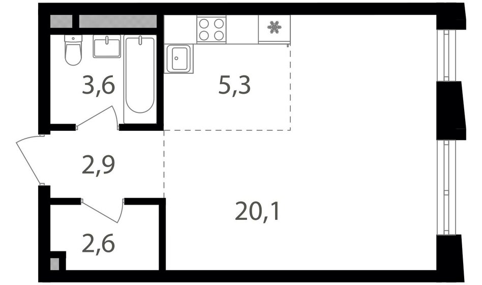 34,5 м², квартира-студия 12 195 750 ₽ - изображение 1