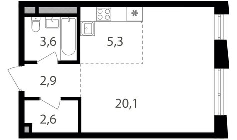 15 м², квартира-студия 6 290 000 ₽ - изображение 145
