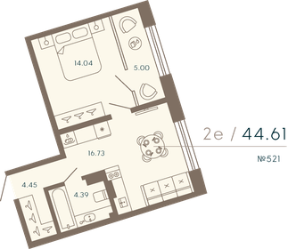 46,5 м², 1-комнатная квартира 16 500 000 ₽ - изображение 126