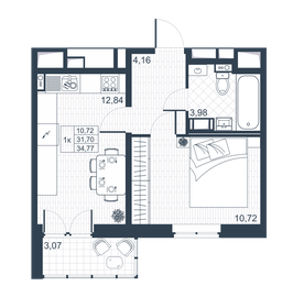33,2 м², 1-комнатная квартира 4 853 040 ₽ - изображение 28