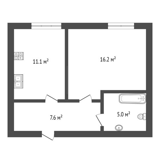 40 м², 1-комнатная квартира 4 790 000 ₽ - изображение 1