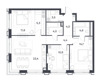 85,3 м², 3-комнатная квартира 38 200 000 ₽ - изображение 37