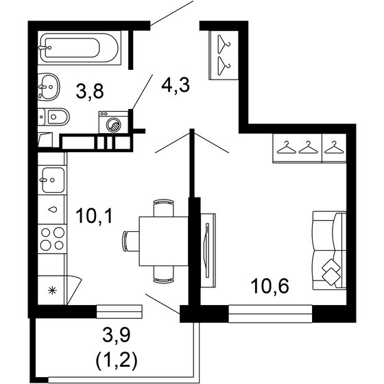 30 м², 1-комнатная квартира 14 409 000 ₽ - изображение 1