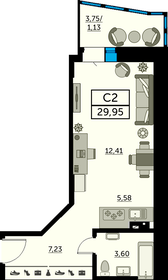 Квартира 30 м², студия - изображение 1