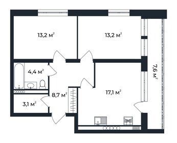 58,5 м², 2-комнатная квартира 7 600 000 ₽ - изображение 35