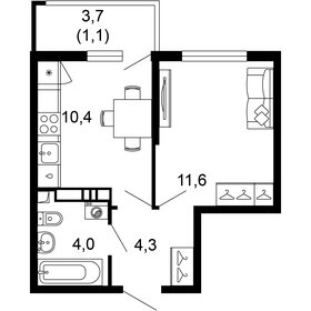 37,9 м², 1-комнатная квартира 15 652 700 ₽ - изображение 76