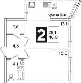 54 м², 2-комнатная квартира 4 690 000 ₽ - изображение 9