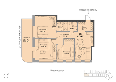 89 м², 3-комнатная квартира 31 000 000 ₽ - изображение 50