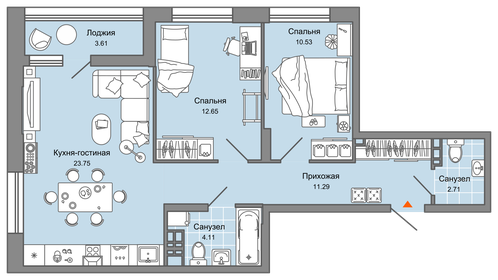 67 м², 3-комнатная квартира 9 840 320 ₽ - изображение 32