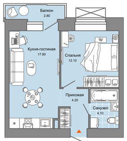 Квартира 41 м², 2-комнатная - изображение 1