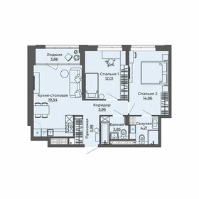 58,1 м², 2-комнатная квартира 11 900 000 ₽ - изображение 56