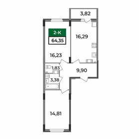 64,4 м², 2-комнатная квартира 5 501 925 ₽ - изображение 13