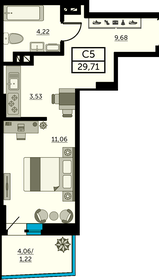 29,2 м², квартира-студия 4 556 760 ₽ - изображение 14