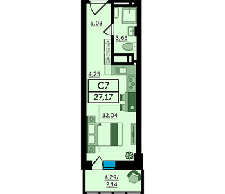 27 м², квартира-студия 5 600 000 ₽ - изображение 105