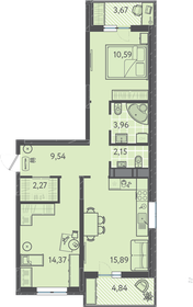 Квартира 62,9 м², 2-комнатная - изображение 1