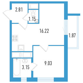 Квартира 32,9 м², 1-комнатная - изображение 1