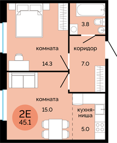 45,1 м², 2-комнатная квартира 5 060 000 ₽ - изображение 30