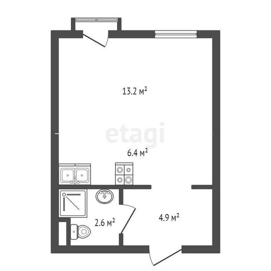 27,1 м², квартира-студия 5 990 000 ₽ - изображение 27