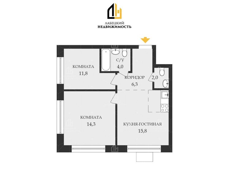 53,4 м², 3-комнатная квартира 18 300 000 ₽ - изображение 1