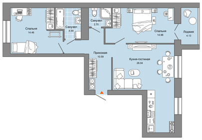 94,1 м², 3-комнатная квартира 7 120 000 ₽ - изображение 24